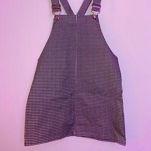 B&W Plaid Overall Dress